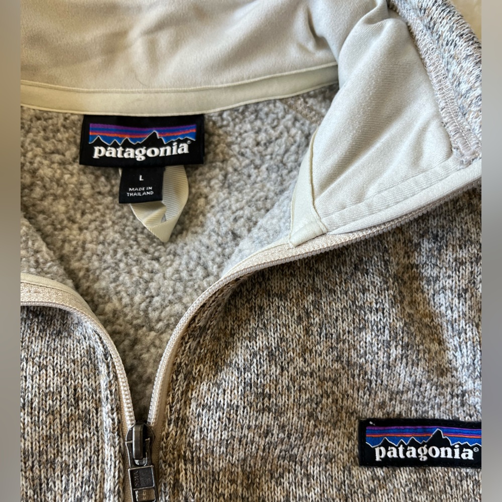 Gray Patagonia quarter zip.